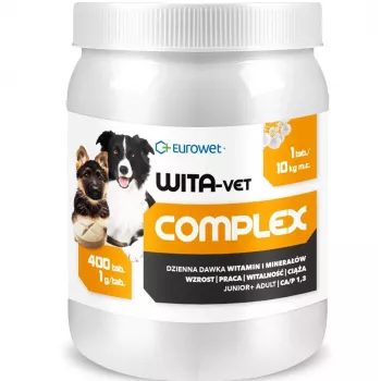 EWE EUROWET Wita-Vet Complex Multivitamīnu un Minerālu Papildbarība Suņiem - 400 Tabletes