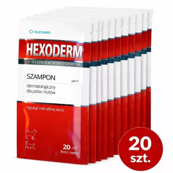 EWE EUROWET Hexoderm ārstnieciskais šampūns suņiem un kaķiem - 20 x 20 ml paciņas