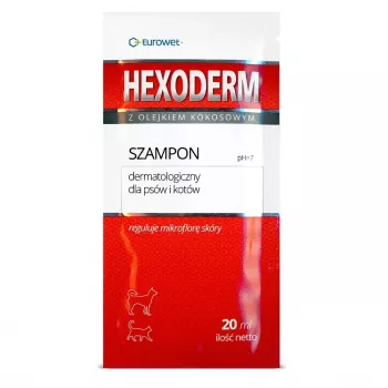 EWE EUROWET Hexoderm ārstnieciskais šampūns suņiem un kaķiem - 20 x 20 ml paciņas