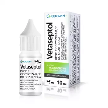 EWE EUROWET Vetaseptol Tīrīšanas pilieni acīm un degunam suņiem un kaķiem - 10 ml