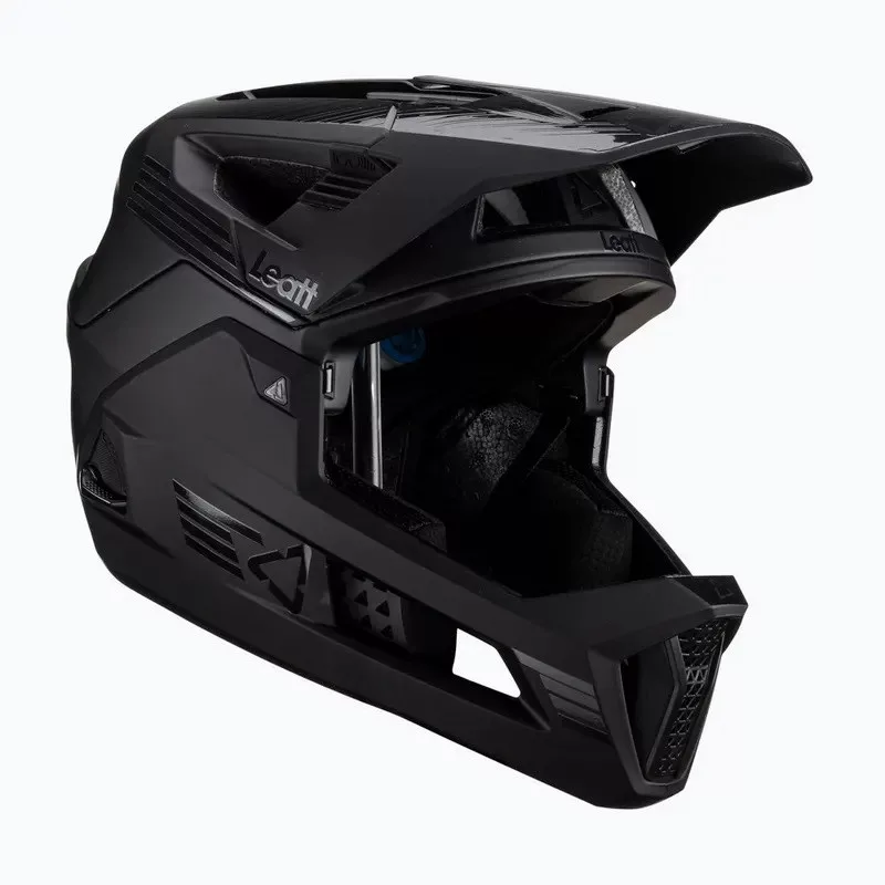 LEATT MTB Enduro 4.0 V23 Bicycle Helmet with Removable Chin Bar, Size M, Black