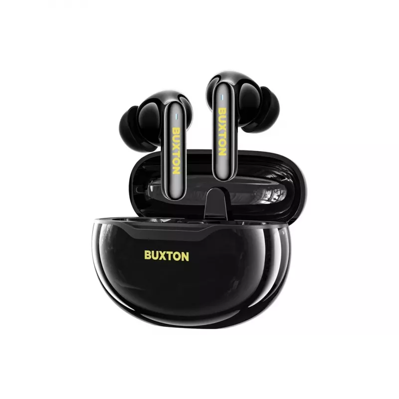 BXT Buxton BTW 7200 Black Tuya - Patiesi bezvadu austiņas ar uzlādes futrāli, Melnas, Bluetooth 5.2, IPX4, Skārienvadība, Tuya Smart lietotne