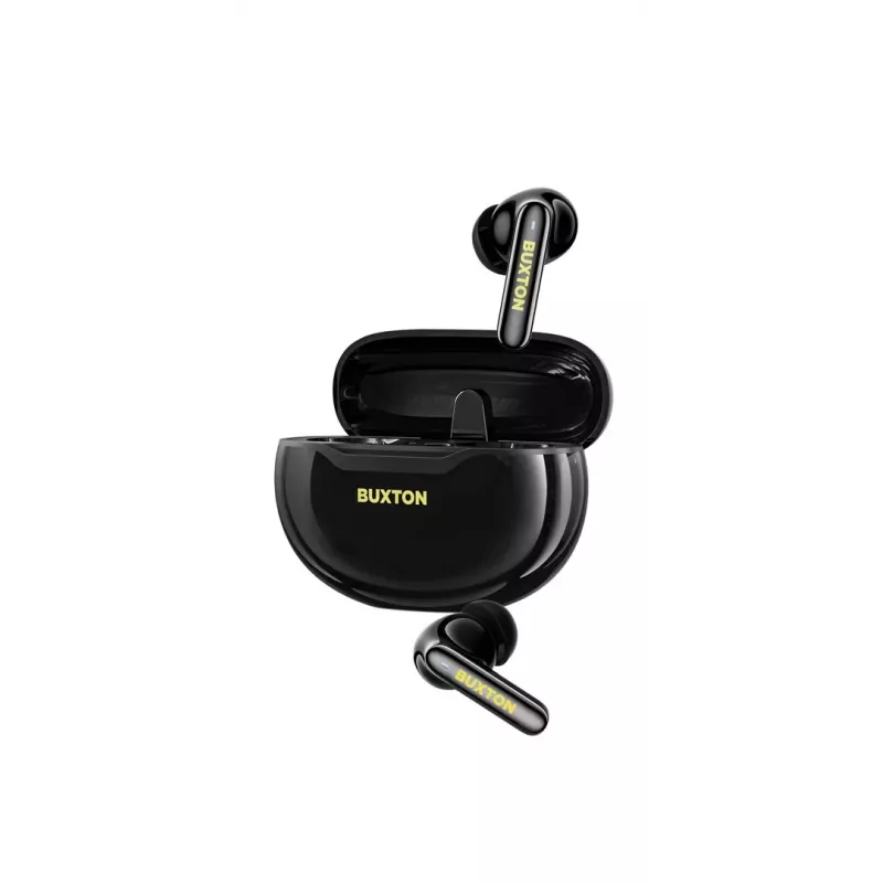 BXT Buxton BTW 7200 Black Tuya - Patiesi bezvadu austiņas ar uzlādes futrāli, Melnas, Bluetooth 5.2, IPX4, Skārienvadība, Tuya Smart lietotne