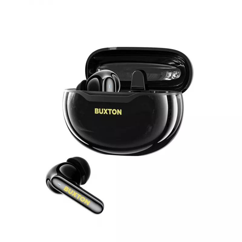 BXT Buxton BTW 7200 Black Tuya - Patiesi bezvadu austiņas ar uzlādes futrāli, Melnas, Bluetooth 5.2, IPX4, Skārienvadība, Tuya Smart lietotne