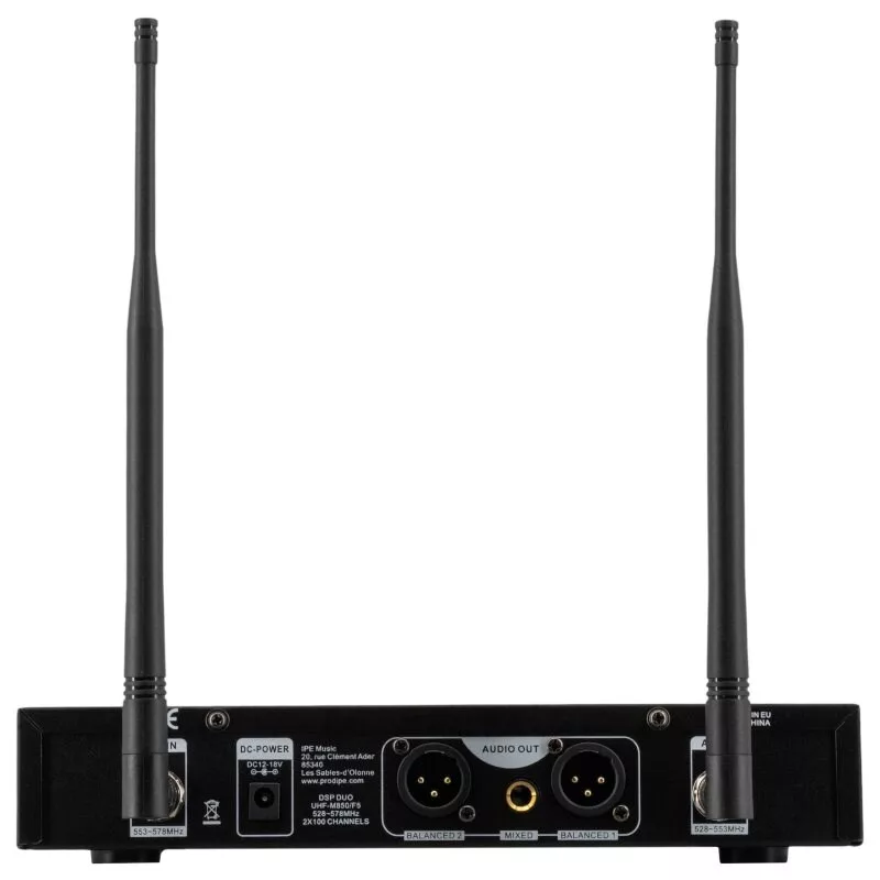 PDE Prodipe M850 DSP Duo UHF F5 - UHF bezvadu mikrofonu sistēma ar 2 rokas mikrofoniem