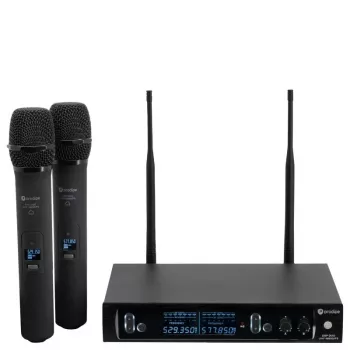 PDE Prodipe M850 DSP Duo UHF F5 - UHF bezvadu mikrofonu sistēma ar 2 rokas mikrofoniem