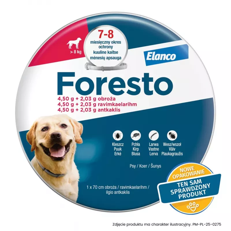 ENA ELANCO Foresto Kaklasiksna Suņiem virs 8 kg