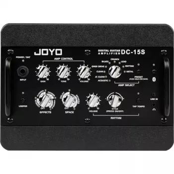 JYO JOYO DC-15S 15W Ģitāras pastiprinātājs ar Bluetooth, uzlādējamu akumulatoru, 9 pastiprinātāju modeļiem, 6 efektiem, bungu mašīnu, looperi, skaņotāju