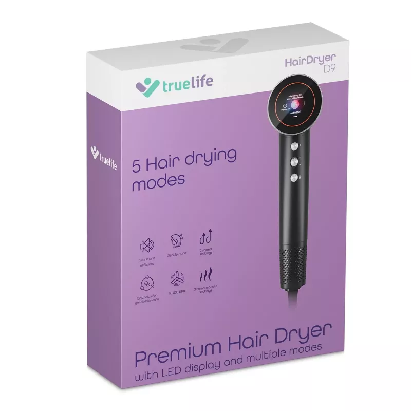 TLF TrueLife HairDryer D9 Fēns matiem 1600 W Melns