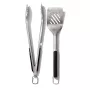 OXO Good Grips Grilēšanas lāpstiņas un knaibles komplekts, melns/sudrabs, 2 gab.