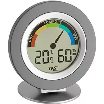 TFA 30.5019 Thermo-Higrometrs COSY - Digitālais iekštelpu termometrs un mitruma mērītājs ar Max/Min atmiņu, komforta zonas indikatoru, LCD displeju, balts