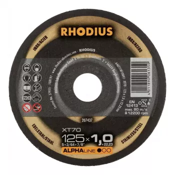 RHODIUS XT70 griešanas disks 125x1,0x22,23 mm