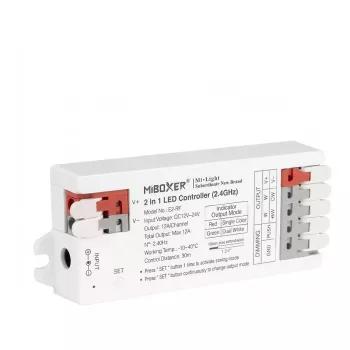 Miboxer E2-WR LED Kontrolieris 2in1 Vienkrāsains/Dubultbalts (CCT) Wi-Fi + 2.4GHz