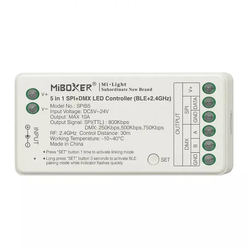 Miboxer SPIB5 Pixel LED Controller 5 in 1 SPI+DMX 2.4GHz+BLE