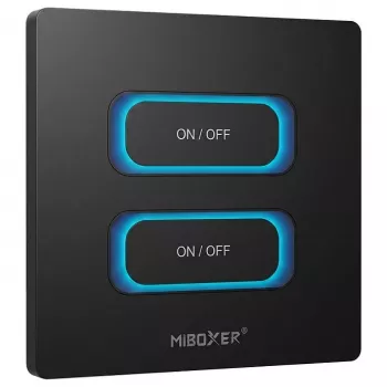 MIBOXER ESR2TB 2-Gang LED Panel Remote Control with Motion Sensor and Dimmer, 2.4GHz, White