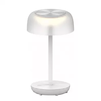 SYNERGY21 LED Galda Lampa SAULES/Baterija, Āra IP54, Skārienslēdzis Ar Regulējamu Spilgtumu, Caurspīdīgi Balta