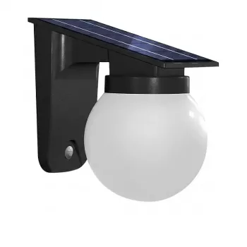 SYNERGY21 Synergy 21 LED sienas lampa ar uzlādējamu bateriju un saules paneli - Ball Milky -
