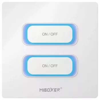 Synergy 21 LED Remote Control 2-Gang Smart Switch Zigbee 3.0 + 2.4GHz Motion Sensor + Dimming for Milight/Miboxer (White) (ESZ2)