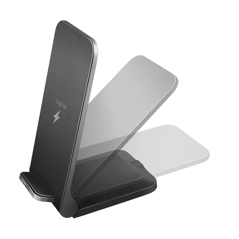 LogiLink Smartphone Statīvs un Bezvadu Lādētājs Melns