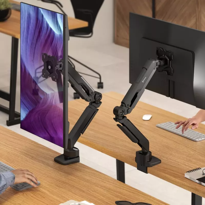 ONKRON G90-B Viena monitora galda stiprinājums 13-34 inch ekrāniem, līdz 10 kg, melns