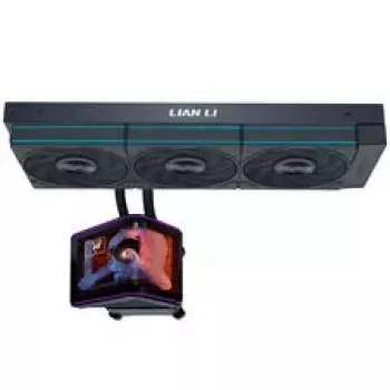 Lian Li HydroShift II OLED Curved 360 UNI FAN P28 AiO ūdens dzesēšana, 360 mm, OLED displejs, P28 ventilatori - Melns