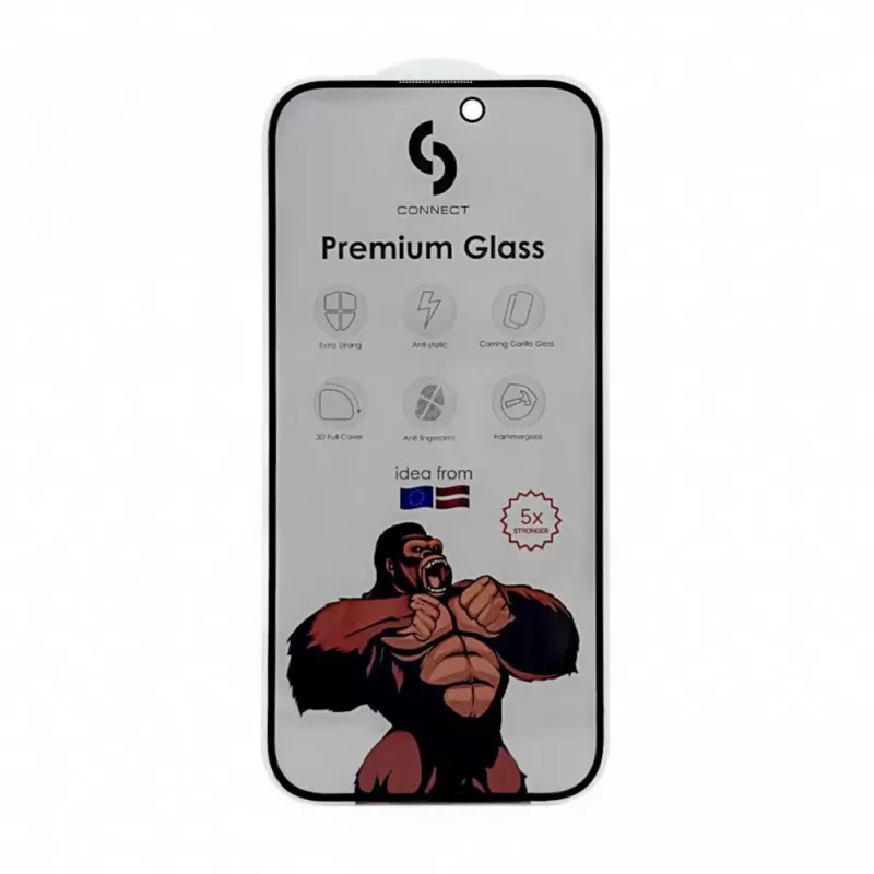 Connect Apple iPhone XR/11 Privātuma 3D Corning Gorilla Glass 5X Stiprs Melns Ekrāna Aizsargs