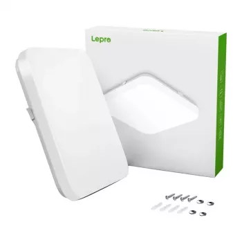 Lepro 150006 Griestu lampa, 24W, 2400 lm, 4000K, IP54, pieslīpēta, apaļa, PC, balta