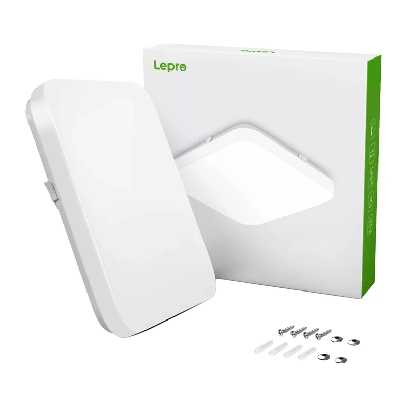 Lepro 150006 Griestu lampa, 24W, 2400 lm, 4000K, IP54, pieslīpēta, apaļa, PC, balta