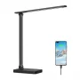 Lepro 310004 Desk Lamp (Black) - LED Touch Control with USB Charging, 10W, 400 Lumens, 5 Color Temperatures, 7 Brightness Levels, 60-Minute Timer, Eye-Caring Flicker-Free