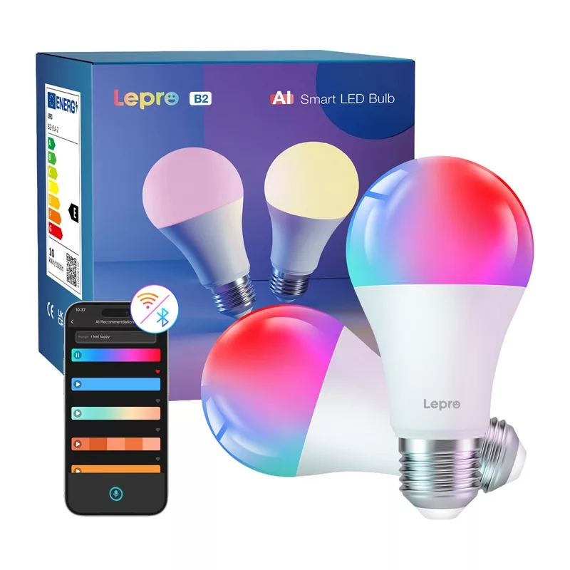 LEPRO B2-2 E27 Wi-Fi LED spuldze, 1100 lm, 2 iepakojumā