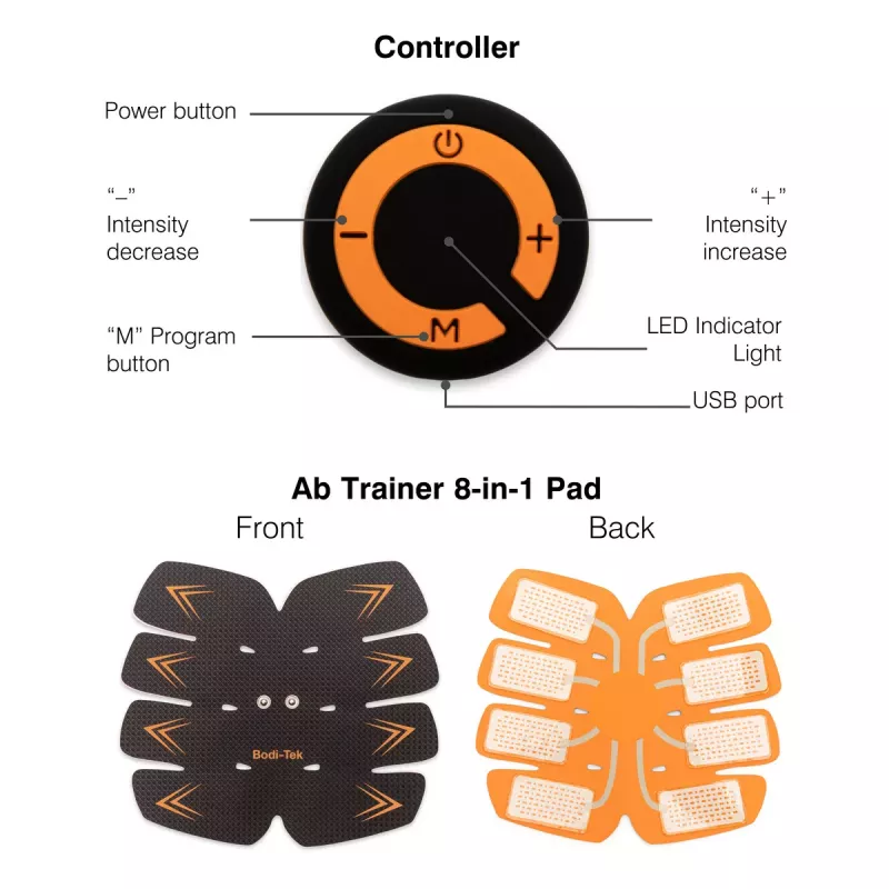 Bodi-Tek BT-ABTR5-EU/1.1 Ab Trainer Melns/Oranžs