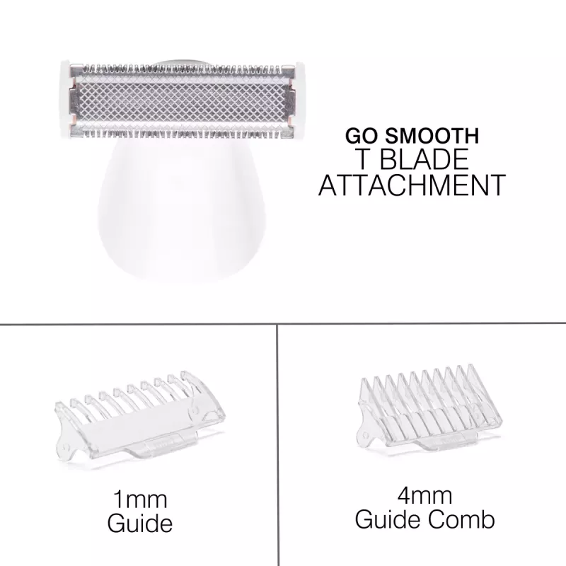 Rio SHTR-EU/1.3 Go Smooth 4-in-1 Sieviešu skuveklis un bikini trimeris, balts