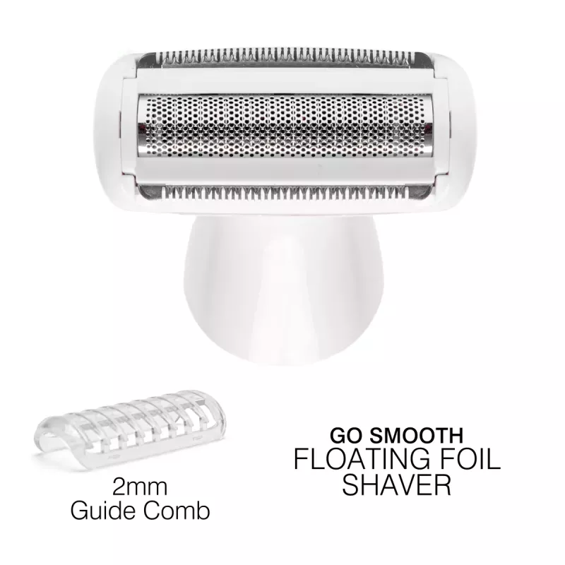 Rio SHTR-EU/1.3 Go Smooth 4-in-1 Sieviešu skuveklis un bikini trimeris, balts