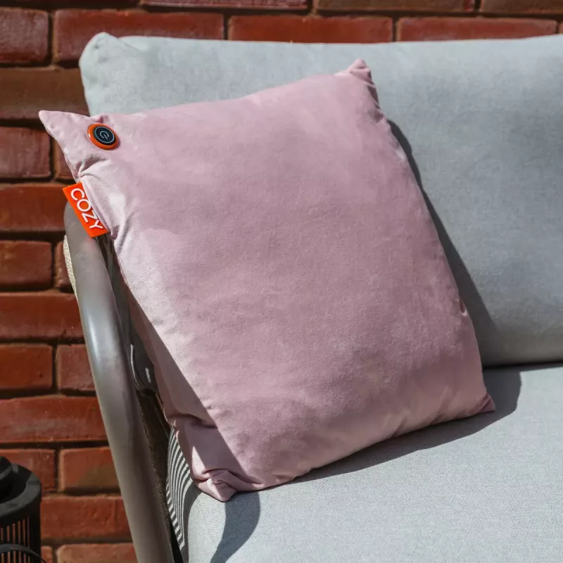 Bodi-Tek BT-CSHT2-V-LP-PB10 COZY Una Apsildāms Komforta Spilvens 45 x 45 cm, Gaiši Rozā Samts