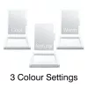 RIO MMAW-EU/1,0 Home and Away Dressing Table Make Up Mirror - Divpusējs LED apgaismojums, 1x/5x palielinājums, salokāms, balts