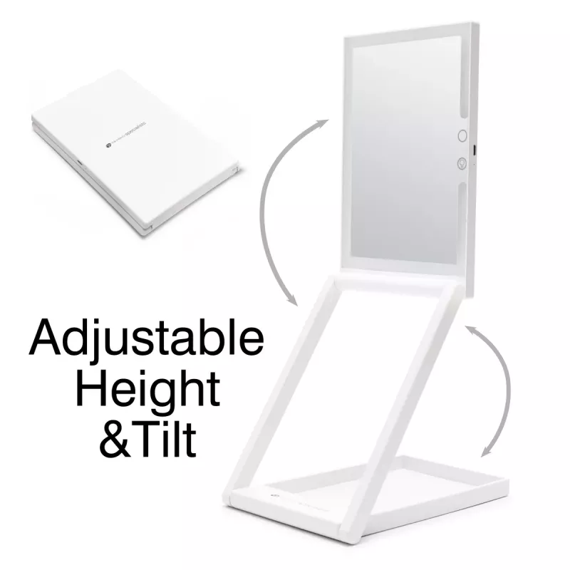 RIO MMAW-EU/1,0 Home and Away Dressing Table Make Up Mirror - Divpusējs LED apgaismojums, 1x/5x palielinājums, salokāms, balts