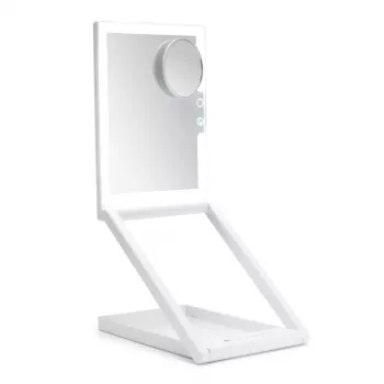 RIO MMAW-EU/1,0 Home and Away Dressing Table Make Up Mirror - Divpusējs LED apgaismojums, 1x/5x palielinājums, salokāms, balts