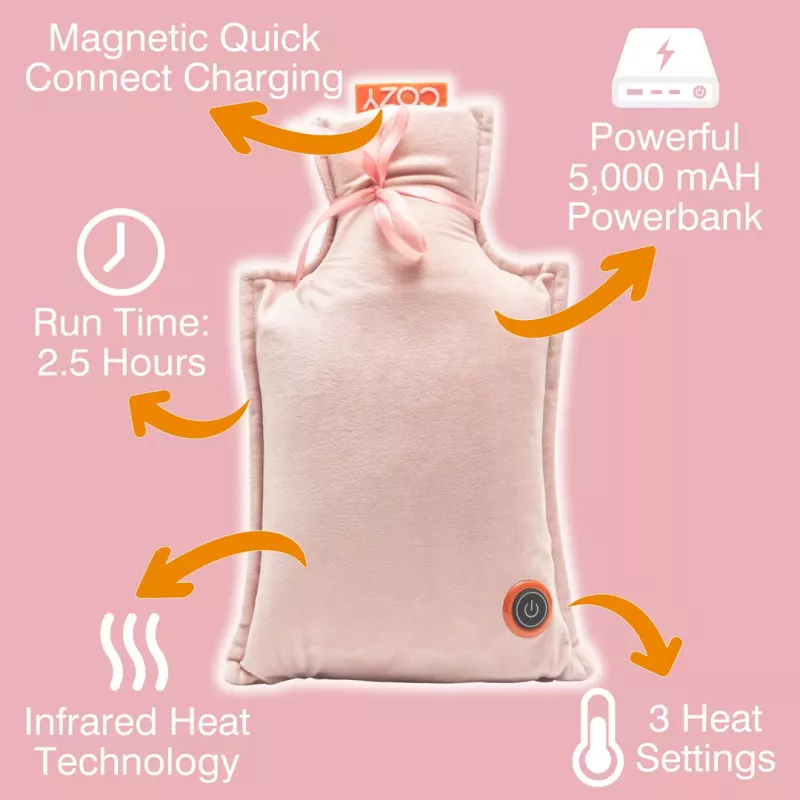Bodi-Tek BT-WBHT-EU/1.0 COZY Uzlādējama Karstā Ūdens Pudele - Pelēka
