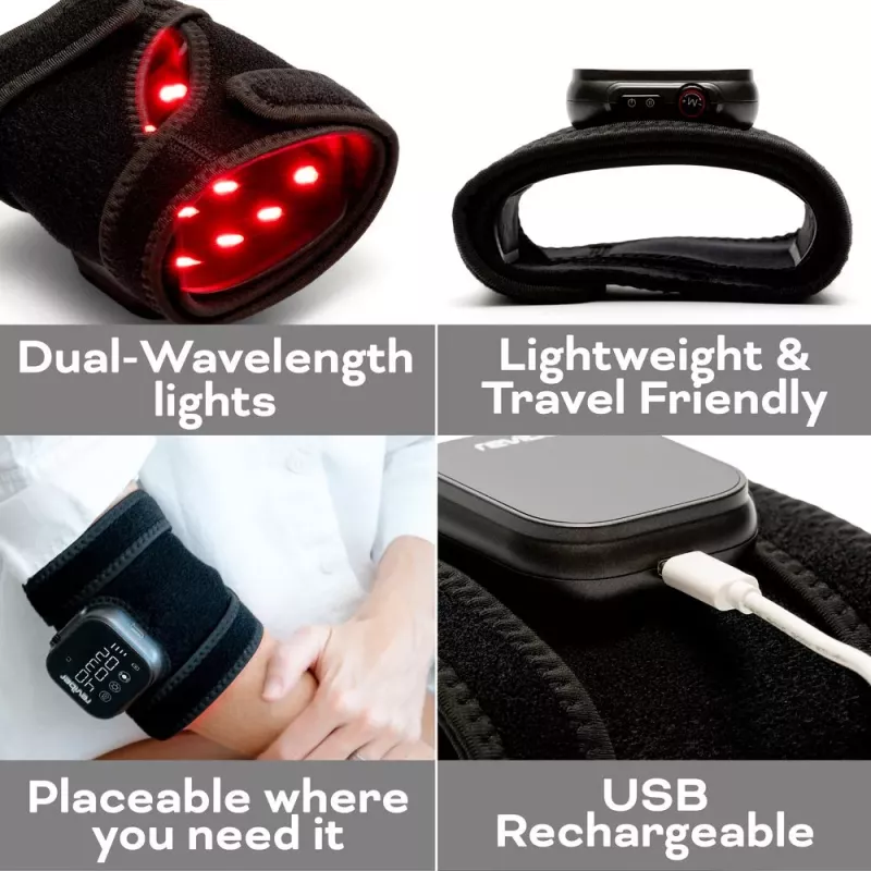 Reviber RV-MATP-EU Infrasarkanās gaismas terapijas paliktnis - 660nm & 850nm, 120 LED, Elastīgs neoprēns