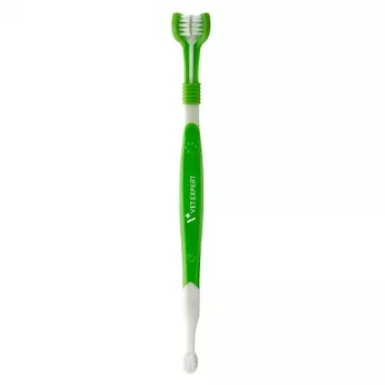 VetExpert CARYODENT TOOTHBRUSH Divgalvas mājdzīvnieku zobu birste suņiem un kaķiem, zila/balta