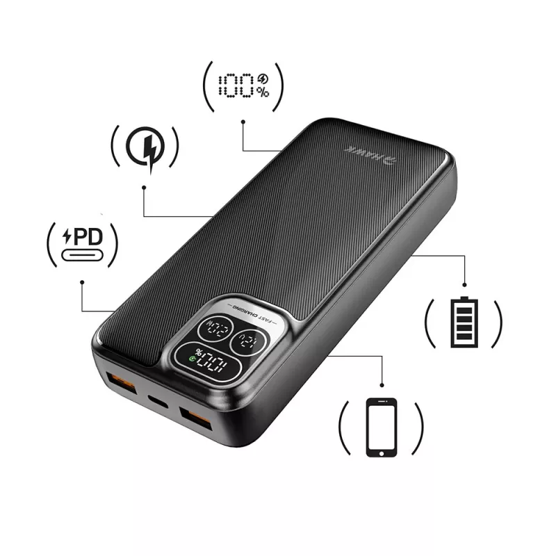 Hawk HW-PB20000 Power Bank 20000mAh Melns