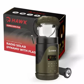 Hawk HWRDI430GN Radio Solar Dynamo Ar Lukturis