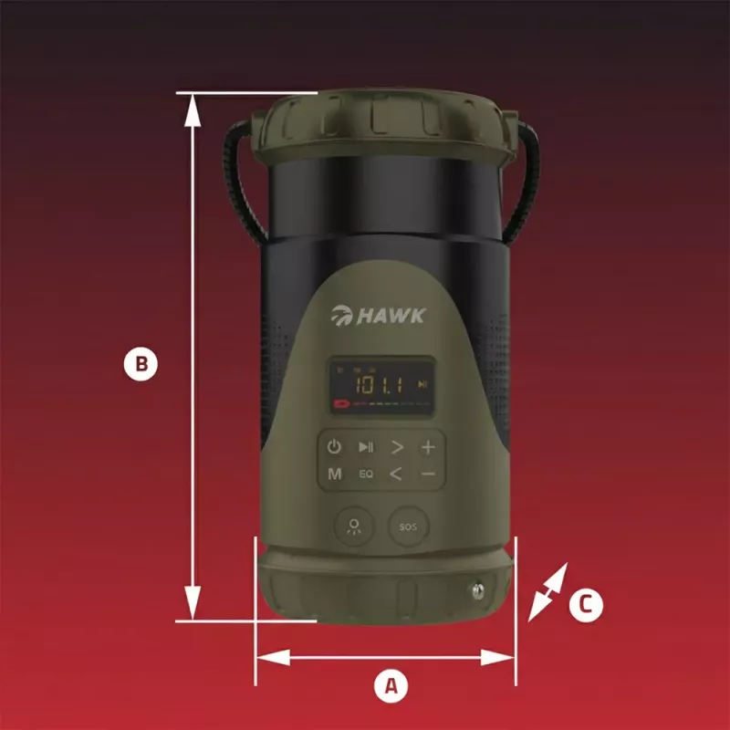 Hawk HWRDI430GN Radio Solar Dynamo Ar Lukturis