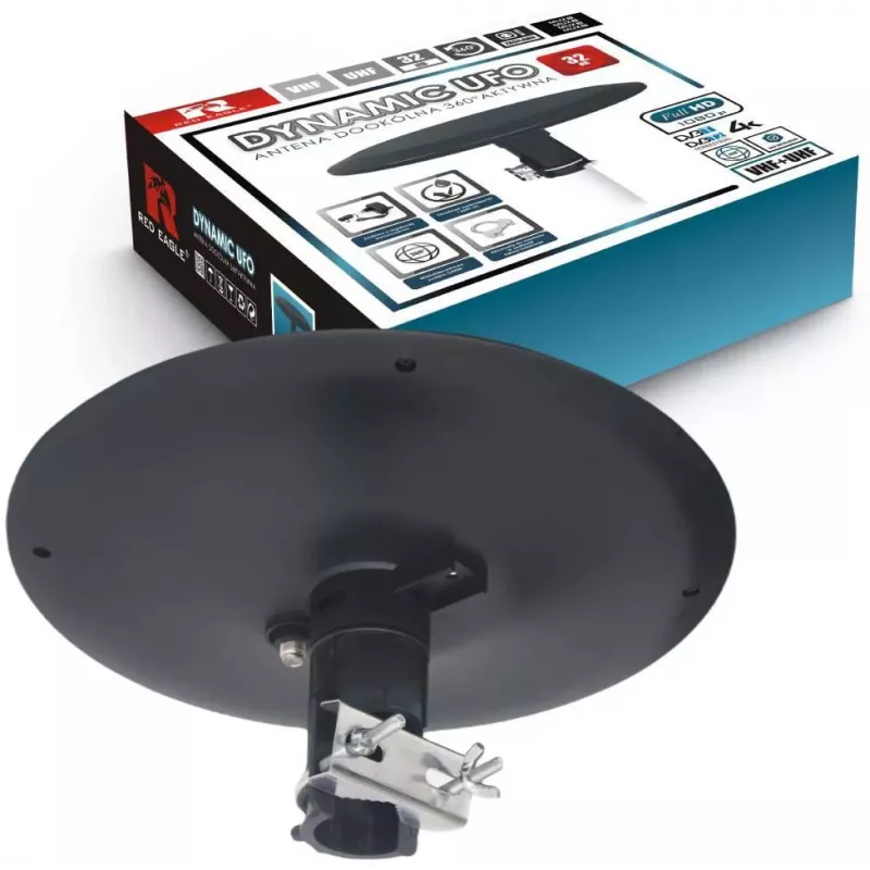 OPTICUM RED Opticum DVB-T Dynamic UFO-360 Black Active Outdoor Omnidirectional Antenna