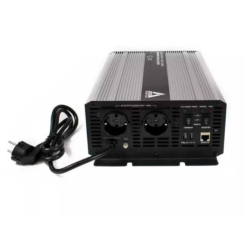 AZO Digital UPS-4000SR Nepārtrauktās barošanas avots 4000VA/2000W Tīrs sinusoidāls vilnis 12V DC uz 230V AC Līnijinteraktīvs UPS ar AVR
