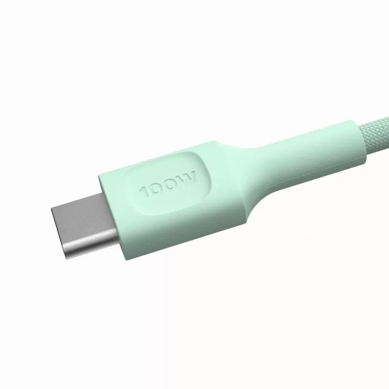 Green Cell PowerStream USB-C to USB-C kabelis 100W 1.2m Piparmētru zaļš