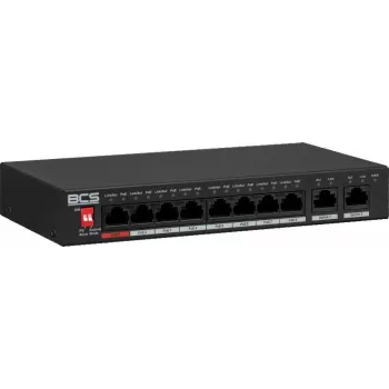 BCS LINE BCS-L-SP0802G(2) 8 portu PoE+ slēdzis ar 2 Gigabit augšupielādes portiem, 120W