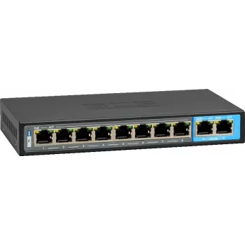 BCS BCS-B-SP0802G 8-Port PoE+ Switch ar 2 Gigabit Uplink, 120W, Nepārvaldīts