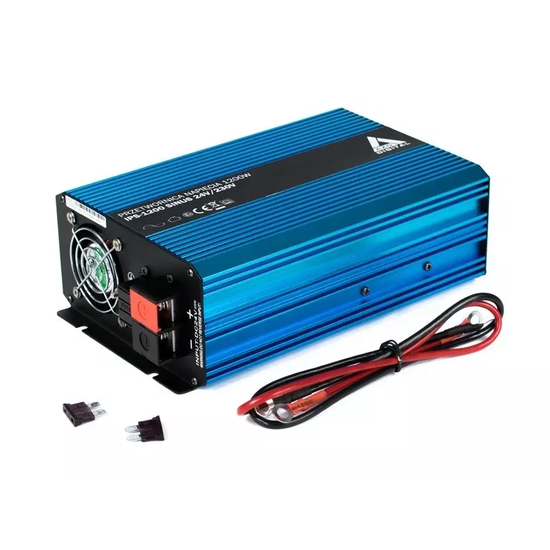 AZO Digital 24 VDC / 230 VAC pārveidotājs SINUS IPS-1200S 1200W tīra sinusoidāla viļņa invertors