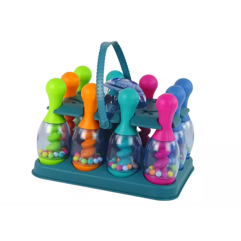 LEAN TOYS Prasmju spēle Boulinga ar bumbiņām Iridescenta stenda